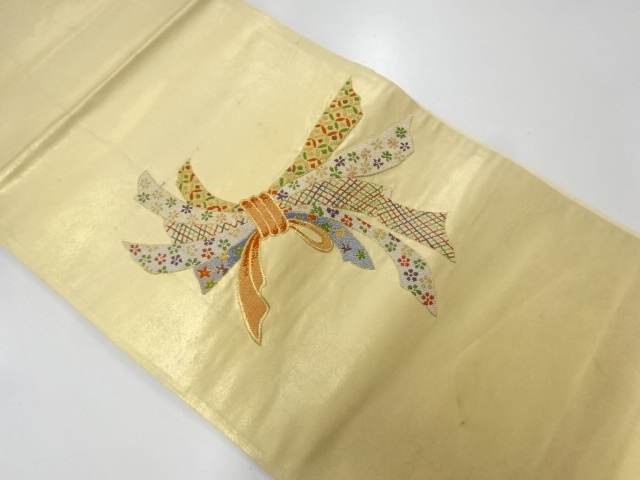 アンティーク　相良刺繍束ね熨斗模様袋帯（材料）